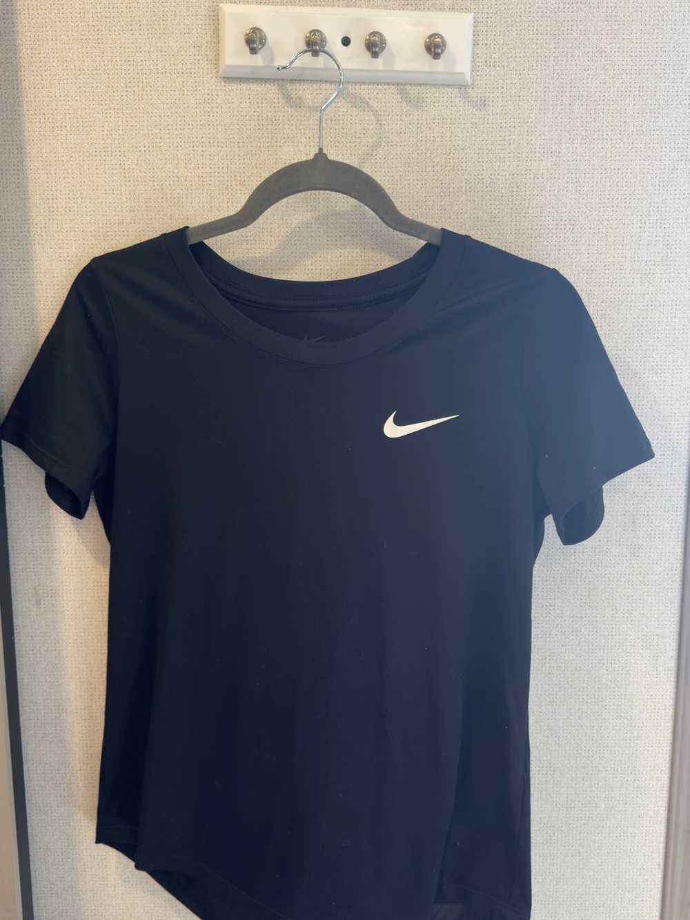 Nike Black Women's Short Sleeve Tee with White Swoosh